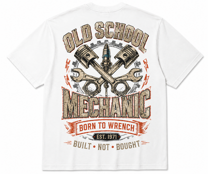 Old School Mechanic – Born to Wrench Vintage Graphic T-Shirt