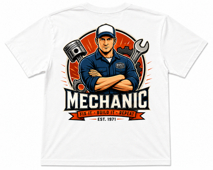 Mechanic Fix It Build It Repeat Vintage Garage T-Shirt