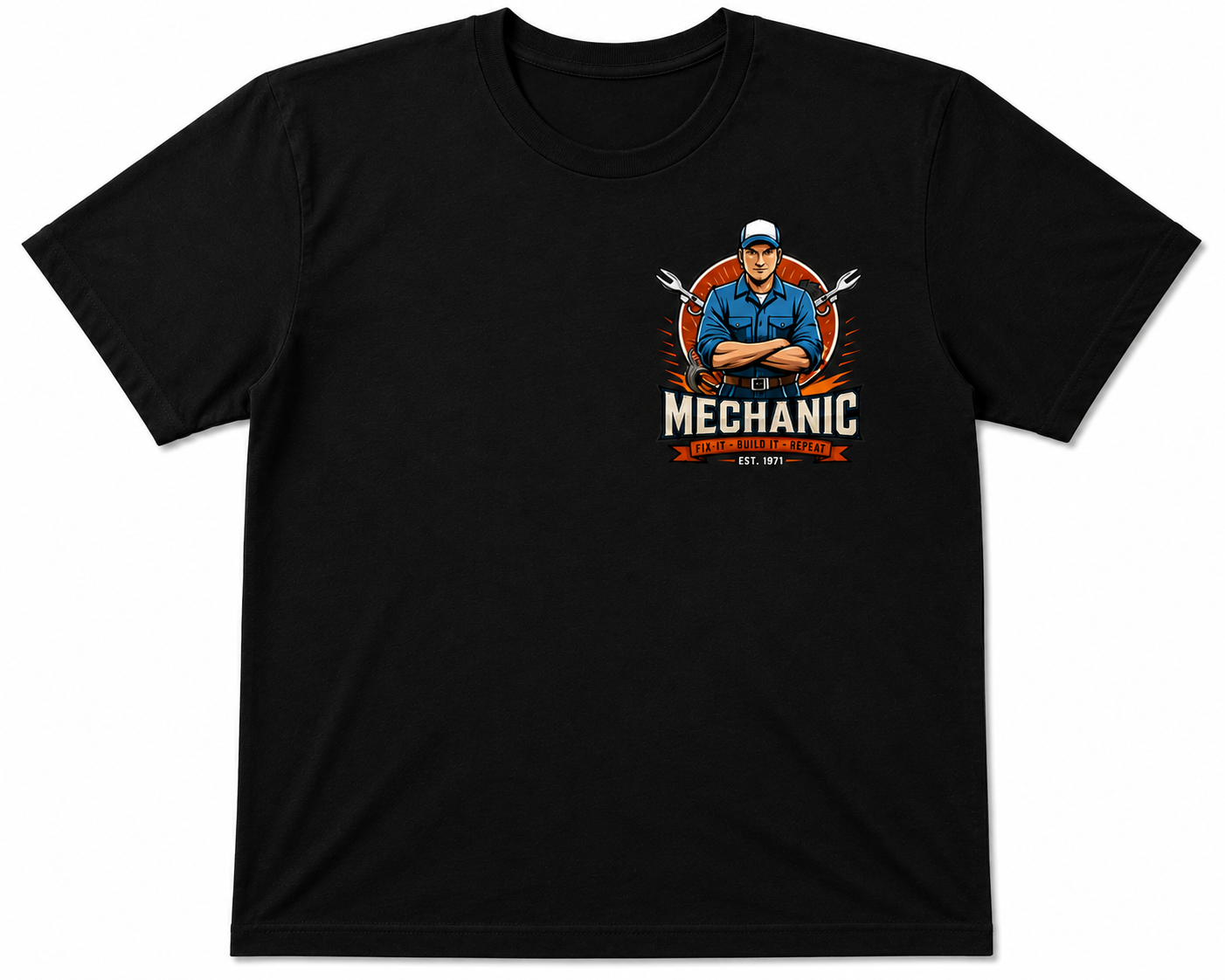 Mechanic Fix It Build It Repeat Vintage Garage T-Shirt