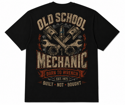 Old School Mechanic – Born to Wrench Vintage Graphic T-Shirt