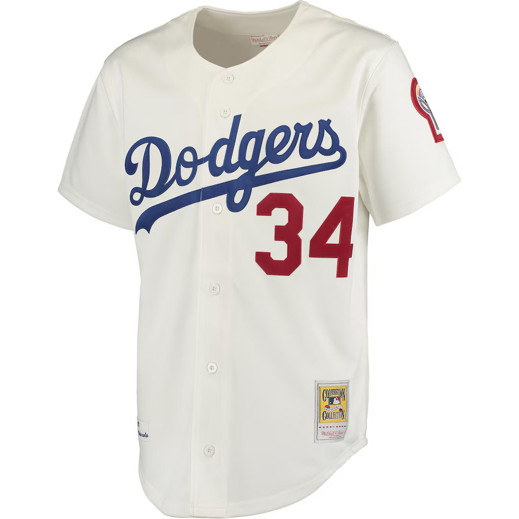Men's Los Angeles Dodgers Fernando Valenzuela Mitchell & Ness Gray Authentic Jersey