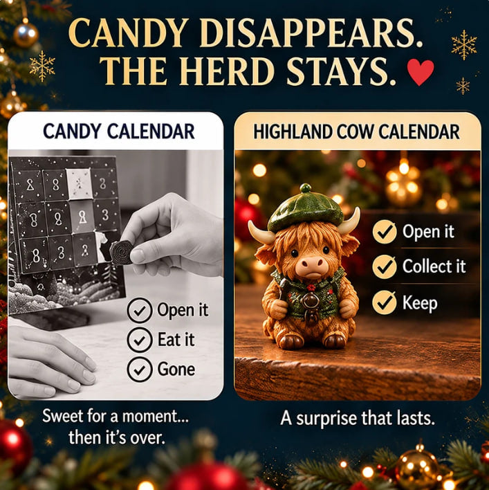 ⏳ FINAL HOURS! 49% OFF 🐮 24-Day Highland Cow Advent Calendar