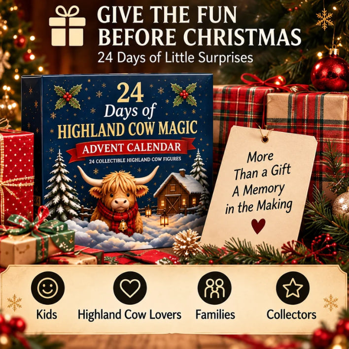 ⏳ FINAL HOURS! 49% OFF 🐮 24-Day Highland Cow Advent Calendar