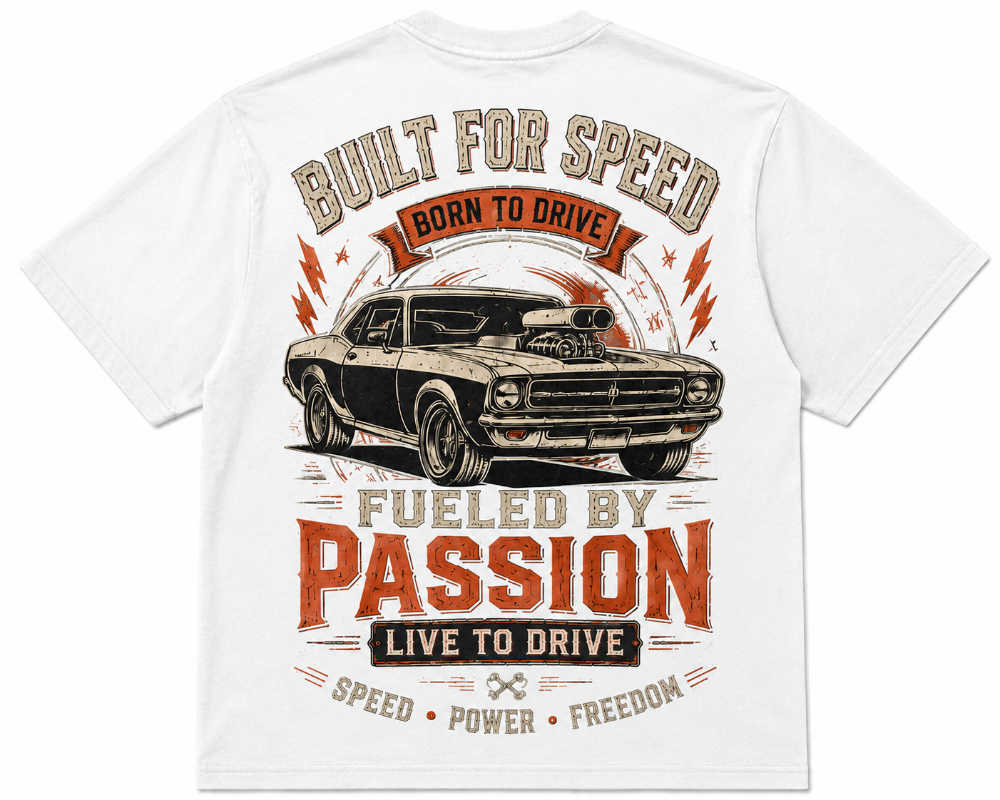 Built for Speed – Fueled by Passion Vintage Muscle Car T-Shirt